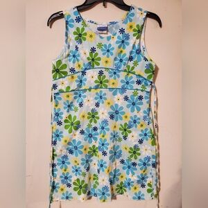 Vintage Floral Tie Back Mini Dress Retro